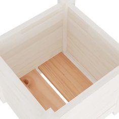 Vidaxl Vrtno cvetlično korito belo 31x31x31 cm trdna borovina