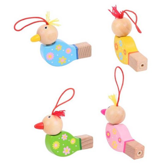Bigjigs Toys Lesena ptica piščalka 1pc rumena
