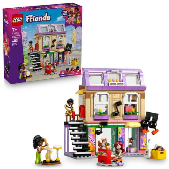 LEGO Friends 42653 Glasbena trgovina in stanovanje