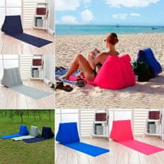 Netscroll Napihljiva podloga za plažo, blazina za plažo, sončenje z vzglavnikom, PVC naslonjalo, vodoodporna in prenosna za plažo, kampiranje ali potovanja, siva barva, BeachSofa