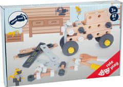 Small foot by Legler Leseni konstrukcijski set z orodjem – Mini gradbeni komplet
