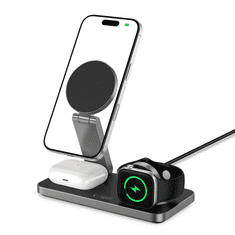 Tech-protect A47 MagSafe brezžični polnilnik na mobitel / AirPods / Apple Watch 15W, črna