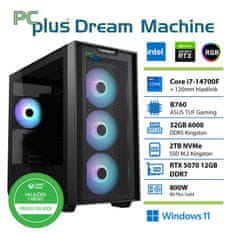PCplus Dream Machine Core i7-14700F 32GB 2TB RTX 5070 12GB Windows 11 Home + Xbox GP gaming namizni računalnik