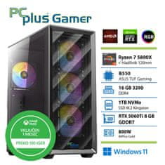PCplus Gamer Ryzen 7 5800X 16GB 1TB SSD RTX 5060Ti 8GB Windows 11 Home + Xbox GP gaming namizni računalnik