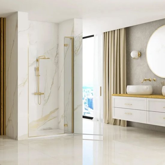 REA Tuš vrata Hugo 100 Gold Brushed
