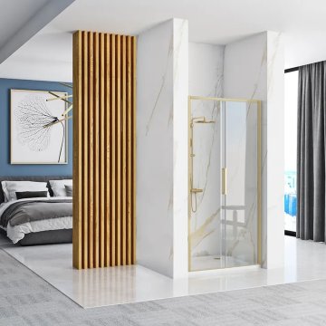 REA Drsna tuš vrata Rapid Slide 120 Gold Brush