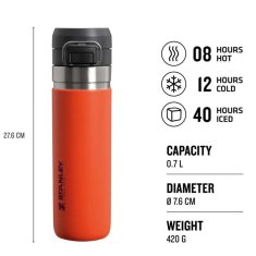 Stanley Quick Flip flaška za vodo, 0,7L, Tigerlily Plum