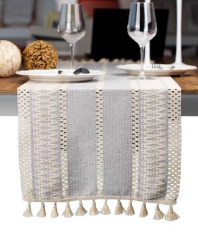 Priresa Namizni Tekač ORGANIC SIVA, 35 x 145 cm