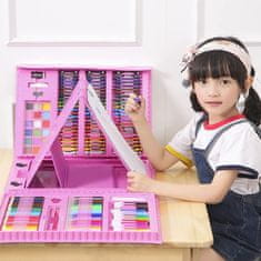 JOJOY® 208-delni umetniški komplet s prenosnim stojalom | ARTIMASTER Roza