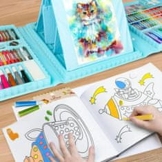 JOJOY® 208-delni umetniški komplet s prenosnim stojalom | ARTIMASTER Modra