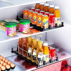 HOME & MARKER® Organizator za hladilnik z avtomatskim drsnim sistemom | DRINZER Črna