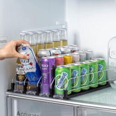 HOME & MARKER® Organizator za hladilnik z avtomatskim drsnim sistemom | DRINZER Črna