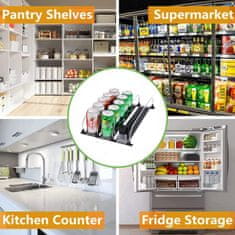 HOME & MARKER® Organizator za hladilnik z avtomatskim drsnim sistemom | DRINZER Črna