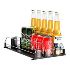 HOME & MARKER® Organizator za hladilnik z avtomatskim drsnim sistemom | DRINZER Črna