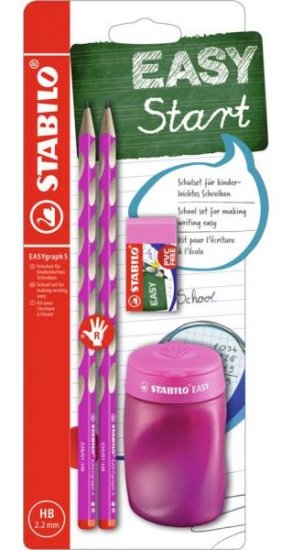 Stabilo EASYgraph Šolski komplet za desničarje roza barve