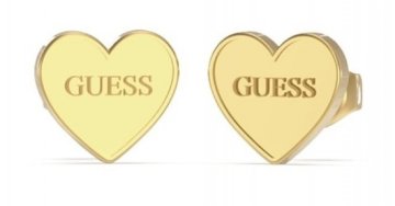 Guess Decentni pozlačeni uhani s srčki JUBE02171JWYGT/U