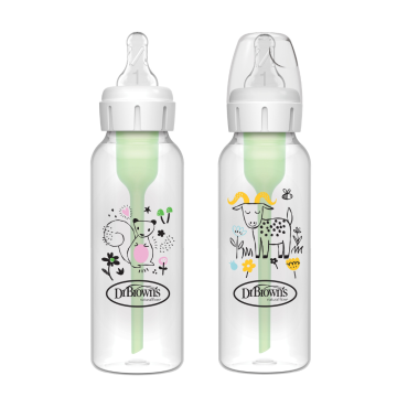 Dr.Brown´s Options+ plastična ozkovratna steklenička 250 ml, koza/veverica, 2 kosa
