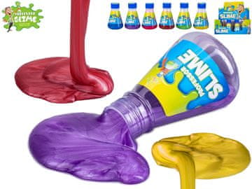 Profesor Slime Slime s kovinskim sijajem v laboratorijski steklenički - mešanica barv (modra, rdeča, rumena, roza, zelena, vijolična)