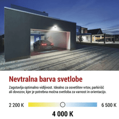Emos Tambo reflektor, s senzorjem gibanja 10 W, 1000 lm, IP65, črna (ZS2912)
