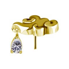 shumee Potisni pokrovček - oblak z belim cirkonom - CoCr NF - zlato - PI-009