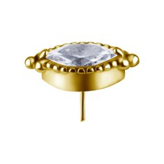 shumee Potisni pokrovček - z belim cirkonom - CoCr NF - zlata - PI-006 7 mm