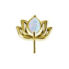 shumee Potisni pokrovček - lotosov cvet z belim opalom - CoCr NF - zlata - PI-003