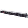 Intellinet 19" Rackmount 1U 3m 8 vtičnic za omrežne omare prenapetostna zaščita razdelilec