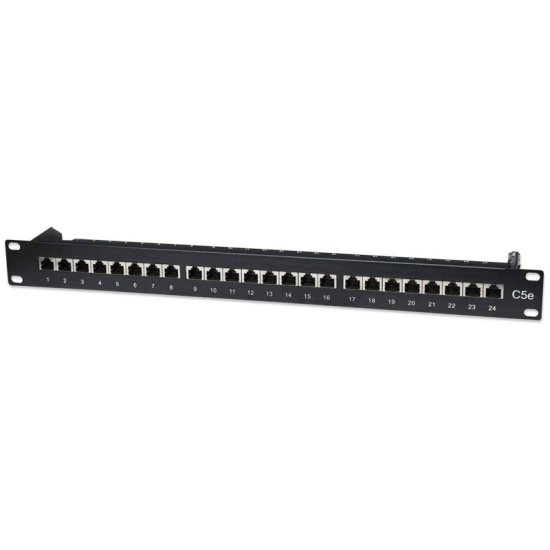 Intellinet 1U 24-port FTP Cat5e črn patch panel
