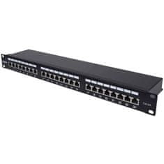 Intellinet 1U 24-port FTP Cat6a črn patch panel
