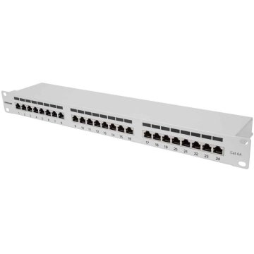 Intellinet 1U 24-port FTP Cat6a siv patch panel