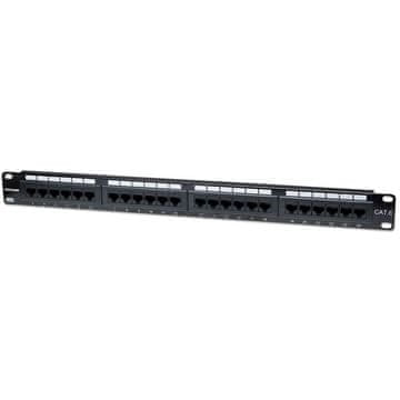 Intellinet 1U 24-port UTP Cat6 črn patch panel