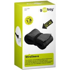 Goobay 1,8m fleksibilni WireSleeve črn urejevalnik kablov