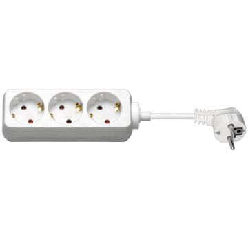 Goobay 3 vtičnice 3m bel podaljšek