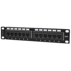 Intellinet 1U 12-port UTP Cat6 črn patch panel