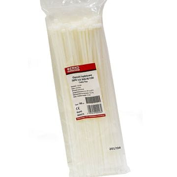 shumee Bela kabelska vezica OPK 300/3,6, pakiranje 100 kosov ERKO
