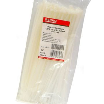 shumee Bela kabelska vezica OPK 250/3,6, pakiranje 100 kosov ERKO