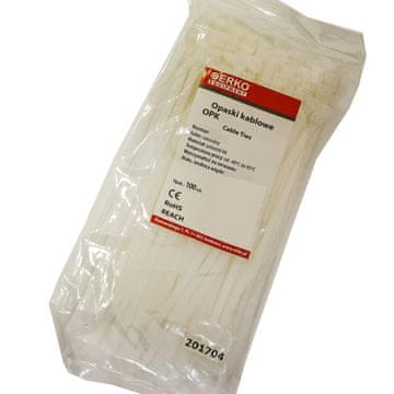 shumee Bela kabelska vezica OPK 100/2,5, pakiranje 100 kosov, ERKO