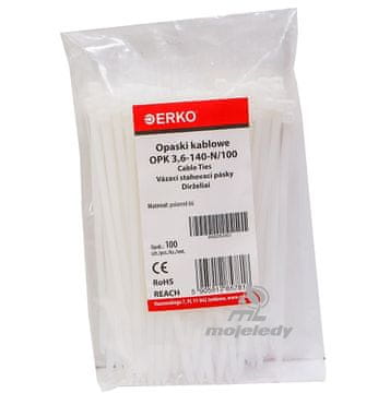 shumee Bela kabelska vezica OPK 140/3,6, pakiranje 100 kosov ERKO