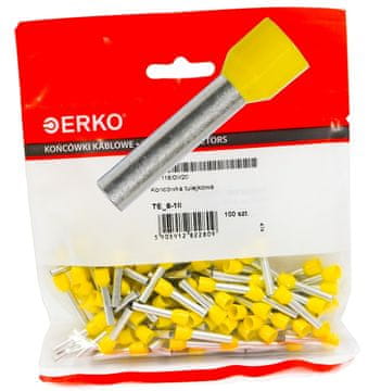 shumee Izolirana tulka za priključne sponke TE 6/18 100 kosov rumene barve ERKO