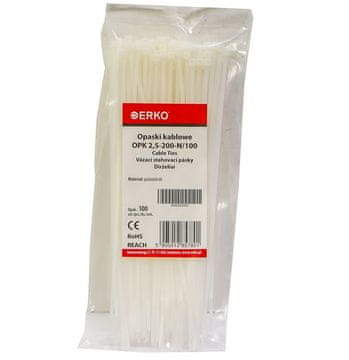 shumee Bela kabelska vezica OPK 200/2,5, pakiranje 100 kosov ERKO