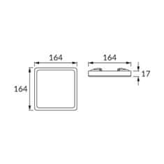 Ideus  LED panel 12W vgradno-nadgradni 3CCT 1540lm IP20 OLGA kvadratni bel
