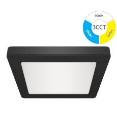 Ideus LED panel 12W vgradno-nadgradni 3CCT 1540lm IP20 OLGA kvadratni črn