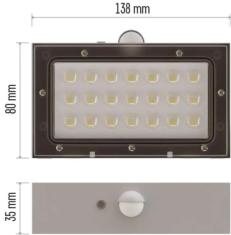 Emos Brixo svetilka, solarna LED, senzor gibanja, nevtralna bela, bela (ZG161S)