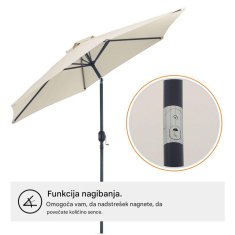 VonHaus 2,7M senčnik samostoječi UV30 bež