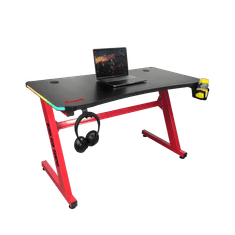 Marvo ARENA 50 DE-08 120 x 60 x 75 cm črno/rdeča RGB gaming miza s stojalom za slušalke in držalom za skodelice