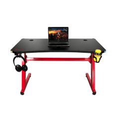 Marvo ARENA 50 DE-08 120 x 60 x 75 cm črno/rdeča RGB gaming miza s stojalom za slušalke in držalom za skodelice