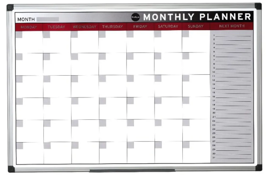 Bi-Office Tabla z mesečnim planerjem 60 x 90