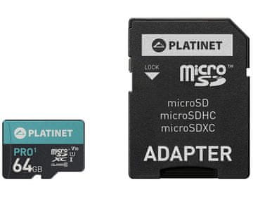 Platinet PLATINET PMMSDX64UI microSD kartica, 64GB, 70MB/s, class10, UHS-I, +adapter