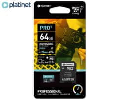 Platinet PLATINET PMMSDX64UI microSD kartica, 64GB, 70MB/s, class10, UHS-I, +adapter