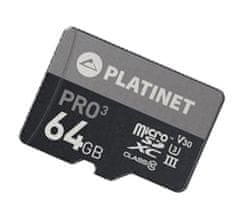 Platinet PLATINET PMMSDX64UIII microSD kartica, 64GB, 90MB/s, class10, UHS-I, +adapter